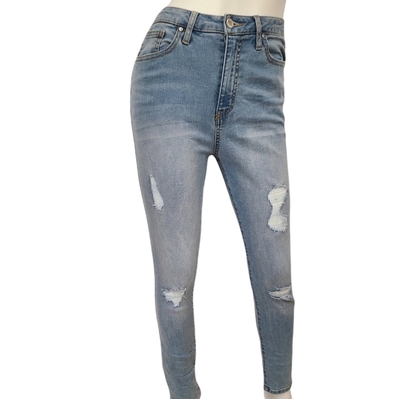 Forever 21 High Rise Distressed Jeans 27 - Picture 3 of 8